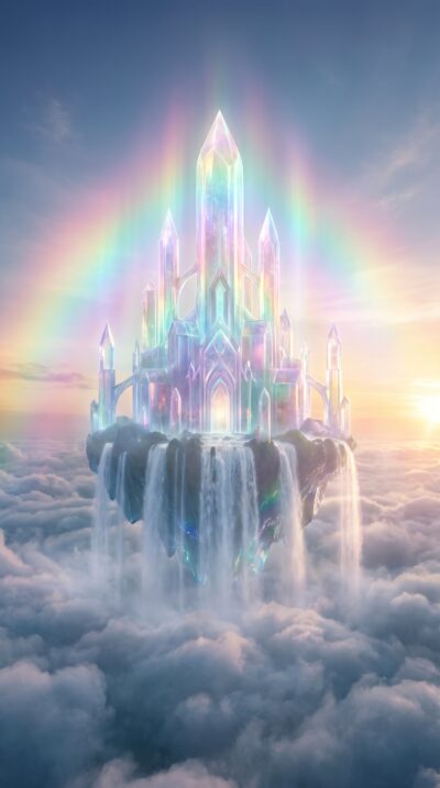 Floating Crystal Castle Wallpaper